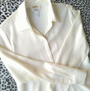 Talbots 100% Pure Silk Button-Down Shirt Size: 6